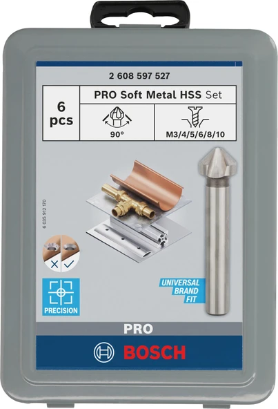 Bosch PRO Soft Metal HSS Havşa Ucu Seti, 6lı ürün görseli 1