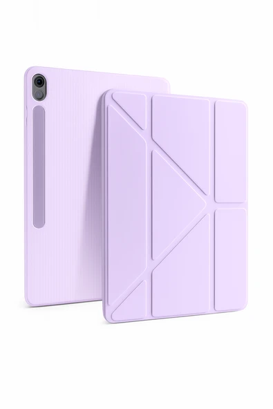 Samsung Galaxy Tab S9 Fe / S10 Fe 10.9'' Uyumlu Kılıf Kalem Bölmeli Uyku Modlu Arkası Silikon Kapak  Clove Purple ürün görseli 1