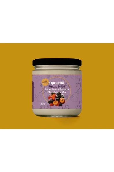 Quruella Freeze Dried MUZ ÇİLEK BÖĞÜRTLEN MIX 30gr. ürün görseli 1