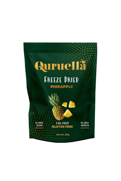 Quruella Freeze Dried Ananas - Dondurularak Kurutulmuş Meyve - Freeze Dry Meyve kurusu 20gr. ürün görseli 1