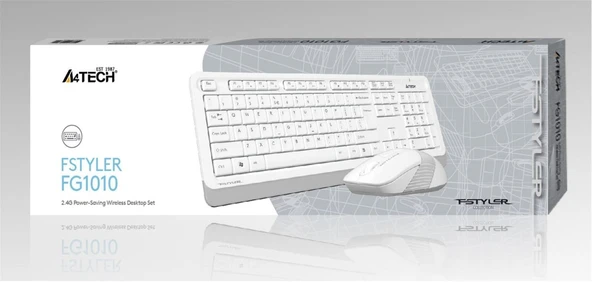 A4 Tech Fg1010 2.4G Beyaz Q Fn-Mm Klv+Optik Mouse Set ürün görseli 1