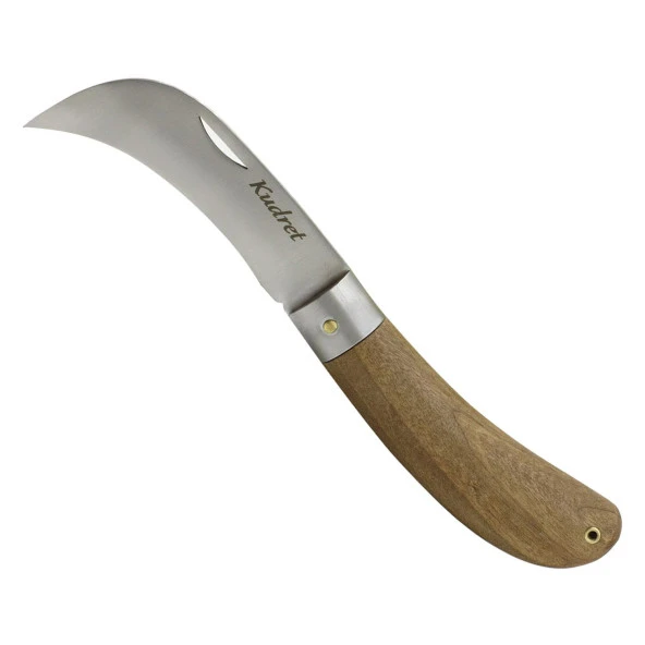 Kudret Aşı Bıçağı Bağ Bıçağı Eğri Uçlu Paslanmaz Çelik Ara Çakı 21 cm ürün görseli 1