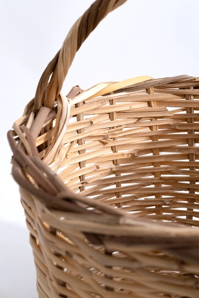 Hasır Balkon Sepeti H : 38 cm - Resim 3