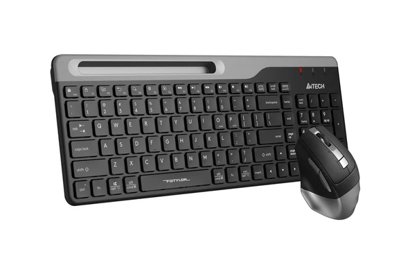 A4 Tech Fstyler FB2535C Gri Bluetooth+2.4G Nano Fn Multimedya Klavye Şarjlı Mouse Set ürün görseli 1