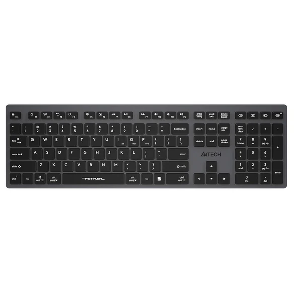 A4 Tech Fstyler FBX50C Gri Bluetooth+2.4G Nano Fn Şarjlı Multimedya Klavye ürün görseli 1