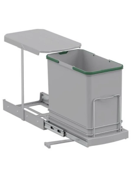 Starax S-2571-G Teleskopik Raylı Plastik 24 Lt. Gri Çöp Kovası ürün görseli 1
