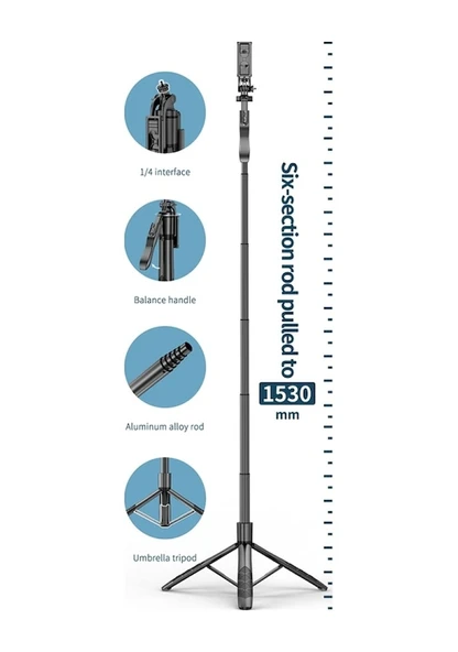 Cbtx L16 Katlanabilir Bluetooth Tripod Selfie Çubuğu - Resim 4