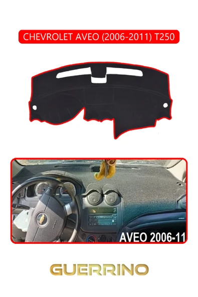NEYA  CHEVROLET AVEO 2006-2011 T250TORPİDO KORUMA HALISI KIRMIZI KENAR ürün görseli 1