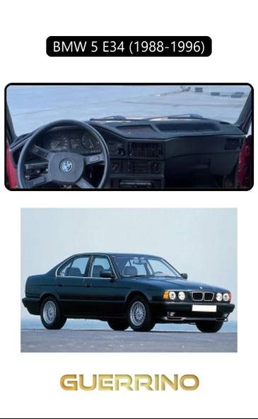 NEYA  BMW 5 E34 1988-1996TORPİDO KORUMA HALISI SİYAH KENAR ürün görseli 1