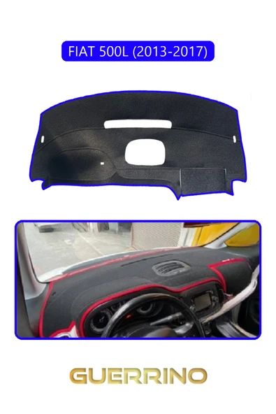 NEYA  FIAT 500L 2013-2017 Modellerine UygunTORPİDO KORUMA HALISI MAVİ KENAR ürün görseli 1