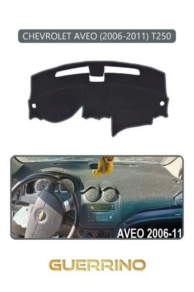 NEYA  CHEVROLET AVEO 2006-2011 T250TORPİDO KORUMA HALISI GRİ KENAR ürün görseli 1