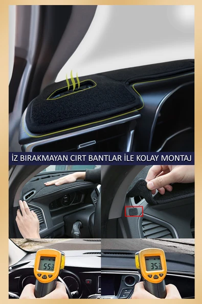 NEYA  BMW E30TORPİDO KORUMA HALISI SİYAH KENAR - Resim 4