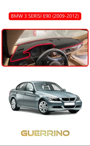 NEYA  BMW 3 SERİSİ E90 2009-2012TORPİDO KORUMA HALISI KIRMIZI KENAR ürün görseli 1