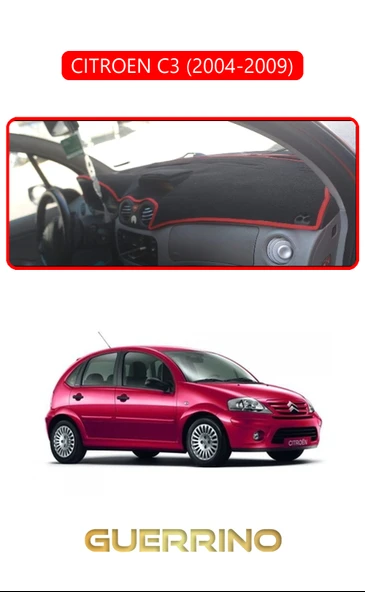 NEYA  CITROEN C3 2004-2009TORPİDO KORUMA HALISI KIRMIZI KENAR ürün görseli 1