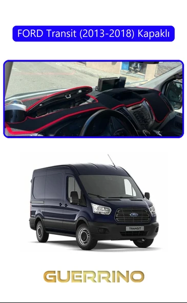 NEYA  FORD Transit (2013-2018) KapaklıTORPİDO KORUMA HALISI MAVİ KENAR ürün görseli 1