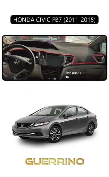 NEYA  HONDA CIVIC FB7 2011-2015TORPİDO KORUMA HALISI SİYAH KENAR ürün görseli 1