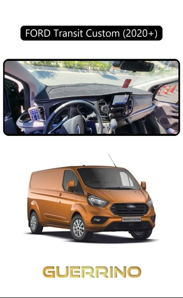 NEYA  FORD Transit Custom 2020+TORPİDO KORUMA HALISI SİYAH KENAR ürün görseli 1