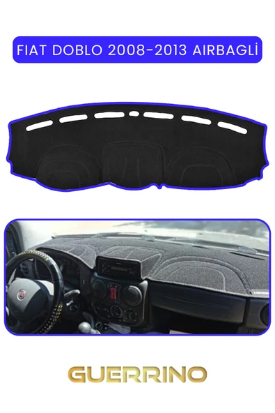 NEYA  FIAT Doblo 2008-2013  Modellerine Uygun AirbagTORPİDO KORUMA HALISI MAVİ KENAR ürün görseli 1