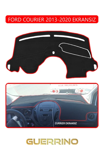 NEYA  FORD Courier 2013-2020 EkransızTORPİDO KORUMA HALISI KIRMIZI KENAR ürün görseli 1
