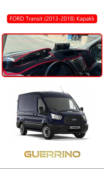 NEYA  FORD Transit (2013-2018) KapaklıTORPİDO KORUMA HALISI KIRMIZI KENAR ürün görseli 1