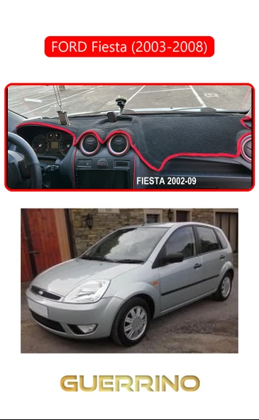 NEYA  FORD Fiesta (2003-2008)TORPİDO KORUMA HALISI KIRMIZI KENAR ürün görseli 1