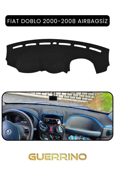 NEYA  FIAT Doblo 2000-2008 Modellerine Uygun aırbagsızTORPİDO KORUMA HALISI SİYAH KENAR ürün görseli 1