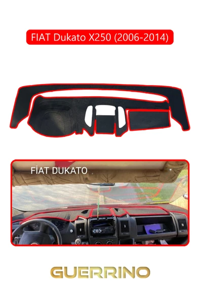 NEYA  FIAT Dukato X250 2006-2014 Modellerine UygunTORPİDO KORUMA HALISI KIRMIZI KENAR ürün görseli 1