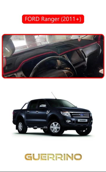 NEYA  FORD Ranger (2011+) ;TORPİDO KORUMA HALISI KIRMIZI KENAR ürün görseli 1