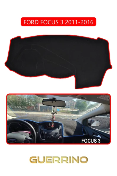 NEYA  FORD Focus 3 (2011-2016)TORPİDO KORUMA HALISI KIRMIZI KENAR ürün görseli 1