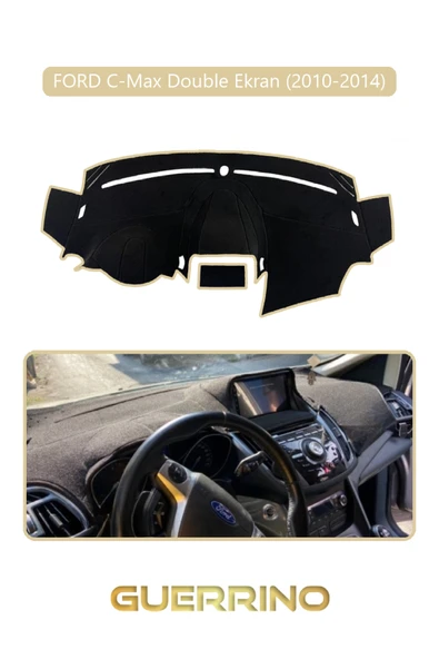 NEYA  FORD C-Max double ekran (2010-2014)TORPİDO KORUMA HALISI BEJ KENAR ürün görseli 1