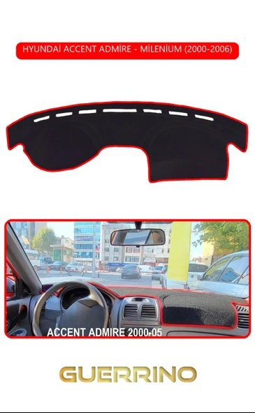 NEYA  HYUNDAİ ACCENT ADMİRE/MİLENİUM 2000-2006TORPİDO KORUMA HALISI KIRMIZI KENAR ürün görseli 1