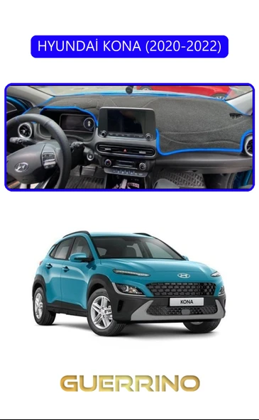 NEYA  HYUNDAİ KONA 2020-2022TORPİDO KORUMA HALISI MAVİ KENAR ürün görseli 1