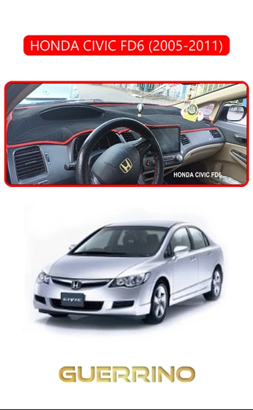 NEYA  HONDA CIVIC FD6 2005-2011TORPİDO KORUMA HALISI KIRMIZI KENAR ürün görseli 1