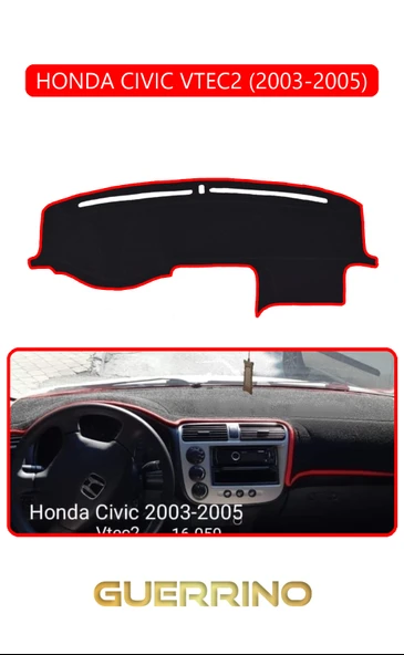 NEYA  HONDA CIVIC VTEC2 2003-2005TORPİDO KORUMA HALISI KIRMIZI KENAR ürün görseli 1