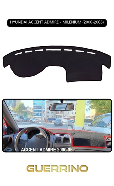 NEYA  HYUNDAİ ACCENT ADMİRE/MİLENİUM 2000-2006TORPİDO KORUMA HALISI SİYAH KENAR ürün görseli 1