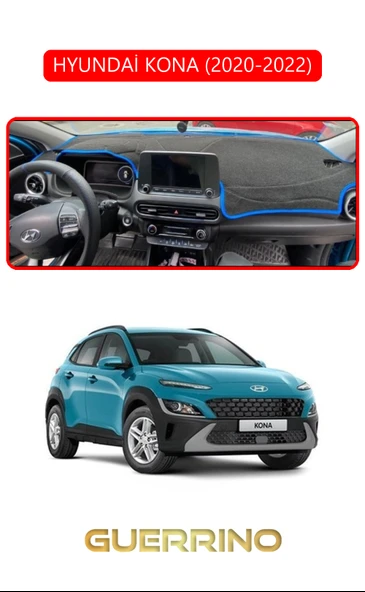 NEYA  HYUNDAİ KONA 2020-2022TORPİDO KORUMA HALISI KIRMIZI KENAR ürün görseli 1