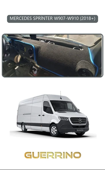 NEYA  MERCEDES SPRİNTER W907-W910 2018+TORPİDO KORUMA HALISI GRİ KENAR ürün görseli 1