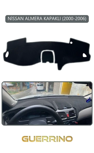 NEYA  NİSSAN ALMERA KAPAKLI 2000-2006TORPİDO KORUMA HALISI GRİ KENAR ürün görseli 1