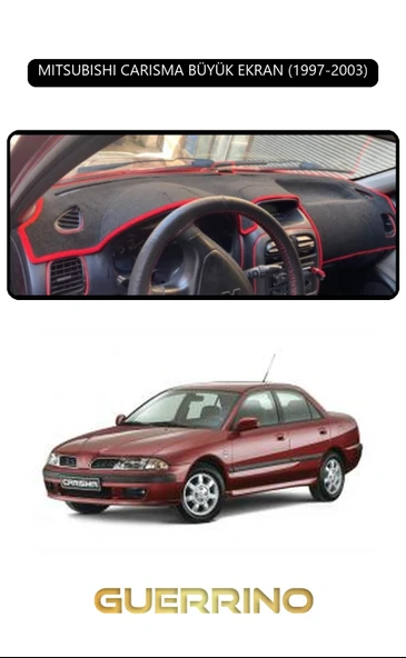 NEYA  MITSUBISHI CARISMA BÜYÜK EKRAN 1997-2003TORPİDO KORUMA HALISI SİYAH KENAR ürün görseli 1
