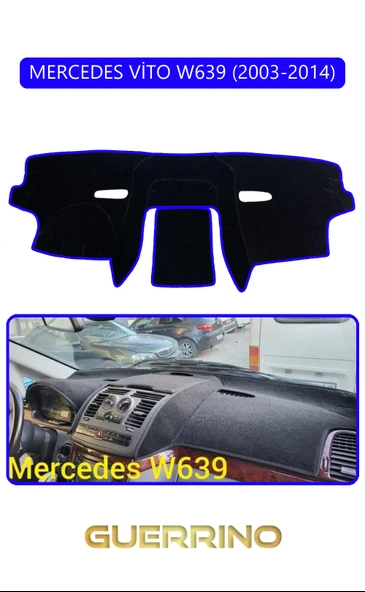 NEYA  MERCEDES VİTO W639 2003-2014TORPİDO KORUMA HALISI MAVİ KENAR ürün görseli 1