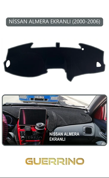 NEYA  NİSSAN ALMERA EKRANLI 2000-2006TORPİDO KORUMA HALISI GRİ KENAR ürün görseli 1