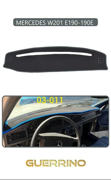 NEYA  MERCEDES W201 E190-190E TORPİDO KORUMA HALISI GRİ KENAR ürün görseli 1