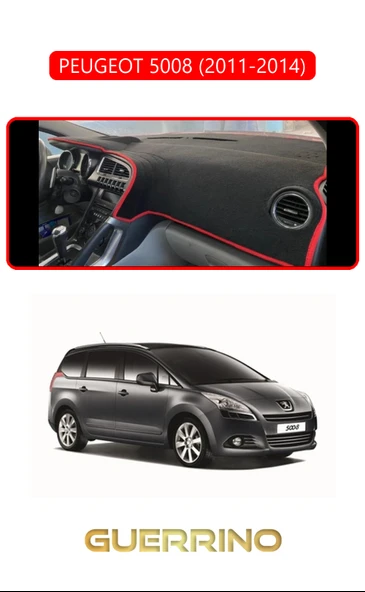 NEYA  PEUGEOT 5008 (2011-2014)TORPİDO KORUMA HALISI KIRMIZI KENAR ürün görseli 1