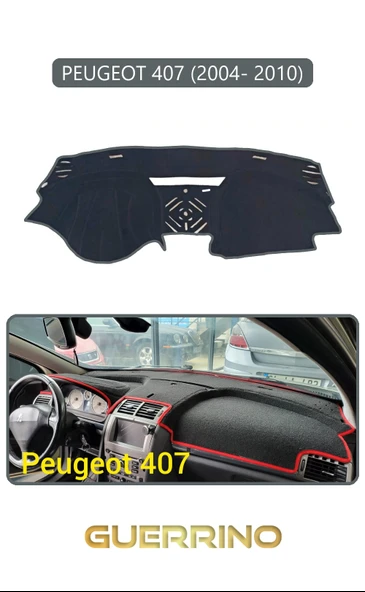 NEYA  PEUGEOT 407 (2004- 2010)TORPİDO KORUMA HALISI GRİ KENAR ürün görseli 1