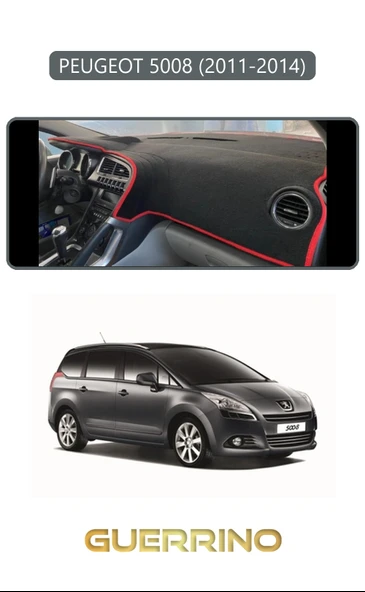 NEYA  PEUGEOT 5008 (2011-2014)TORPİDO KORUMA HALISI GRİ KENAR ürün görseli 1