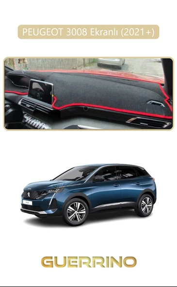 NEYA  PEUGEOT 3008 ekranlı (2021+)TORPİDO KORUMA HALISI BEJ KENAR ürün görseli 1