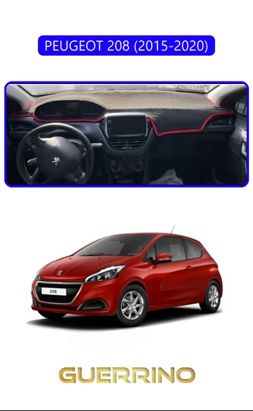 NEYA  PEUGEOT 208 (2015-2020)TORPİDO KORUMA HALISI MAVİ KENAR ürün görseli 1