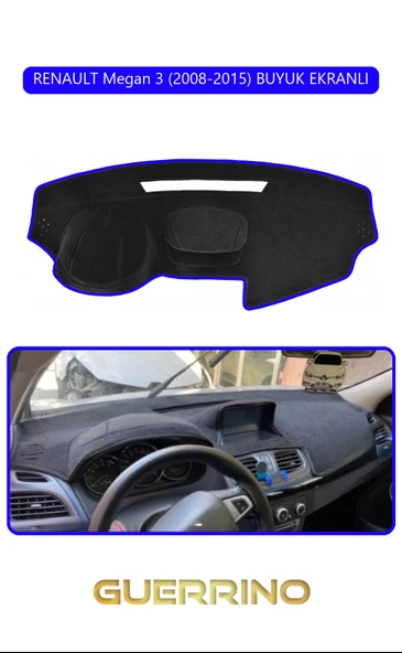NEYA  RENAULT Megan 3 (2008-2015) BUYUK EKRANLITORPİDO KORUMA HALISI MAVİ KENAR ürün görseli 1