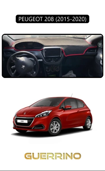 NEYA  PEUGEOT 208 (2015-2020)TORPİDO KORUMA HALISI SİYAH KENAR ürün görseli 1
