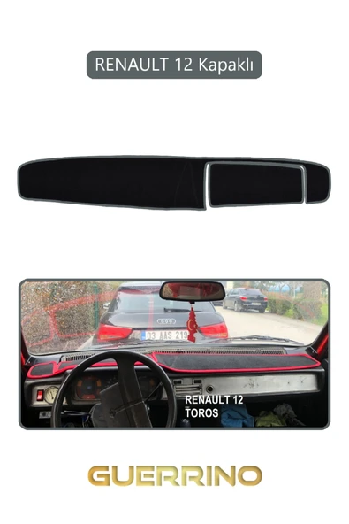 NEYA  RENAULT 12 - Toros   KAPAKLI TORPİDO KORUMA HALISI GRİ KENAR ürün görseli 1